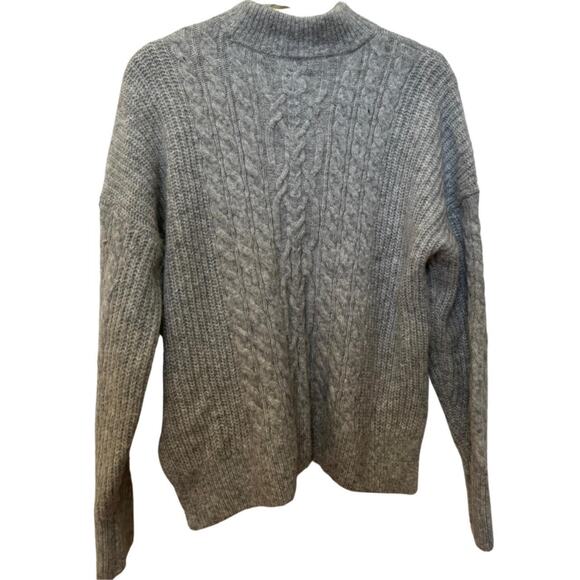Abercrombie Cable Knit Mock Neck Sweater - Grey - Size Small - Picture 2 of 3